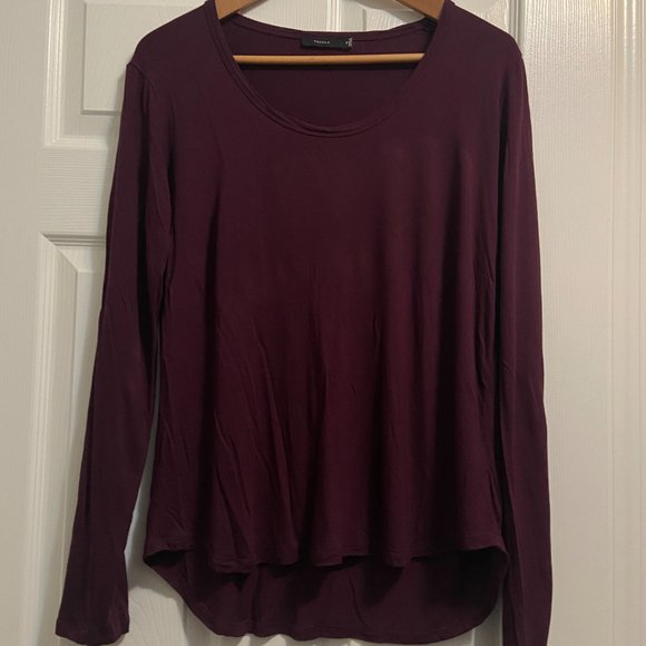 Aritzia Talula Bethwin Long Sleeve Tee Burgandy Medium - Picture 3 of 4